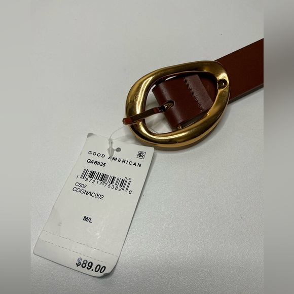 Classic Oval Buckle Belt in Cognac Size M/L NWT